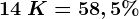 14\: K=58,5%