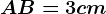 AB = 3 cm