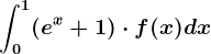 \int0^1(e^x+1)\cdot f(x)dx