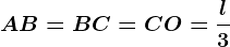 AB = BC = CO = \fracl3