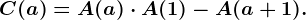 C(a)=A(a)\cdot A(1)-A(a+1).