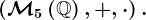 (\mathcalM5\left ( \mathbbQ \right ),+,\cdot)\,.