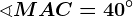 \sphericalangle MAC=40^\circ