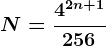 N=\frac4^2n+1256