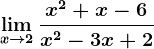 \limx--> 2\fracx^2+x-6x^2-3x+2