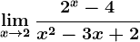 \limx-->2 \frac2^x-4x^2-3x+2