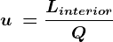 u\: =\fracLinteriorQ