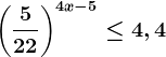 \left ( \frac522 \right )^4x-5\leq 4,4