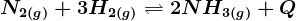 N2(g)+3H2\left ( g \right )<--> 2NH3(g)+Q
