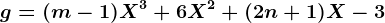 g=(m-1)X^3+6X^2+(2n+1)X-3