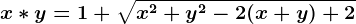 x*y=1+\sqrtx^2+y^2-2(x+y)+2