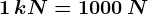 1\, kN=1000 \, N
