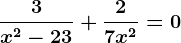 \frac3x^2-23+\frac27x^2=0