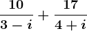 \frac103-i+\frac174+i