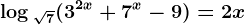\log \sqrt7(3^2x+7^x-9)=2x