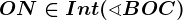 ON\in Int(\sphericalangle BOC)
