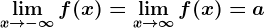 \limx--> -\infty f(x)=\limx--> \infty f(x)=a