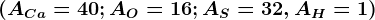 (ACa=40; AO=16; AS=32, AH=1)