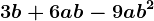 3b+6ab-9ab^2