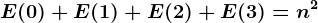 E(0)+E(1)+E(2)+E(3)=n^2
