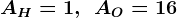 AH=1, \: \: AO=16