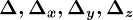\Delta ,\Delta x,\Delta y,\Delta z