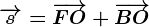 \overrightarrows=\overrightarrowFO+\overrightarrowBO