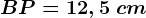 BP=12,5\ cm
