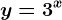 y=3^x