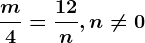 \fracm4=\frac12n, n\neq 0