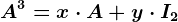 A^3=x\cdot A+y\cdot I2