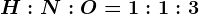 H:N:O= 1:1:3