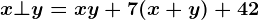 x\bot y=xy+7(x+y)+42