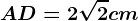 AD=2\sqrt2cm