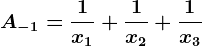 A-1=\frac1x1+\frac1x2+\frac1x3