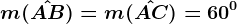 m(\hatAB)=m(\hatAC)=60^0