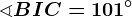 \sphericalangle BIC=101^\circ