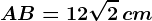 AB=12\sqrt2\, cm