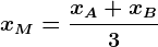 xM=\fracxA+xB3