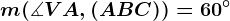 m(\measuredangle VA,(ABC))=60^\circ