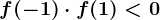 f(-1)\cdot f(1)<0