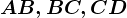 \fncm AB,BC,CD