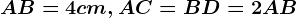 \dpi100 AB= 4 cm , AC=BD=2AB