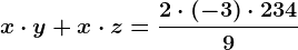 x\cdot y+x\cdot z=\frac2\cdot (-3)\cdot 2349
