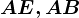 AE , AB
