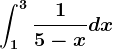 \int1^3\frac15-xdx