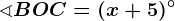 \sphericalangle BOC=(x+5)^\circ