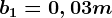 b1= 0,03m