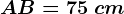 AB=75\ cm