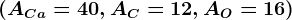 (ACa=40, AC=12, AO=16)